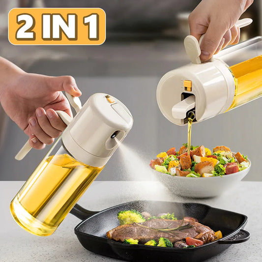 Bouteille 2-en-1 Pulvérisateur et Distributeur d’Huile Bouteille Multifonction pour la Cuisine